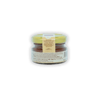 Domori Crema Gianduja Spread jar with yellow lid and reddish-brown filling