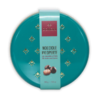 Domori milk chocolate coated hazelnuts teal tin with gold stars 50%