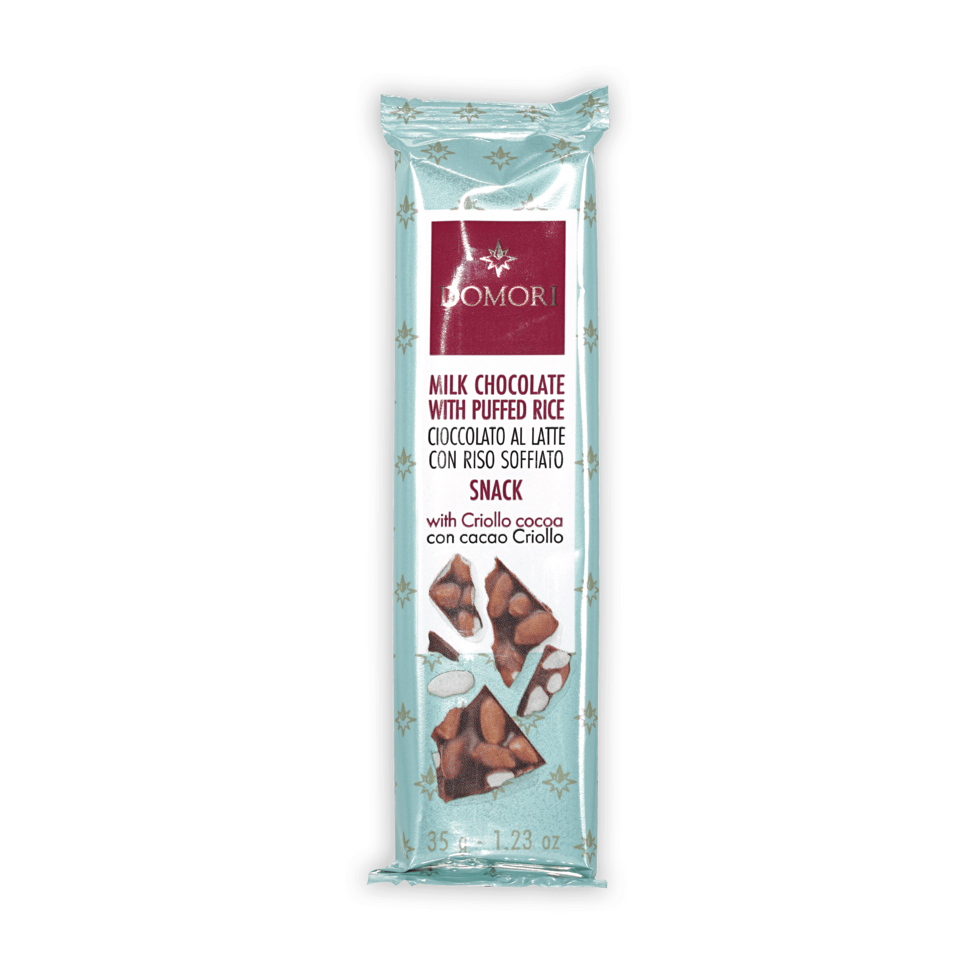 Domori Mini Bars Milk with Puffed Rice chocolate bar