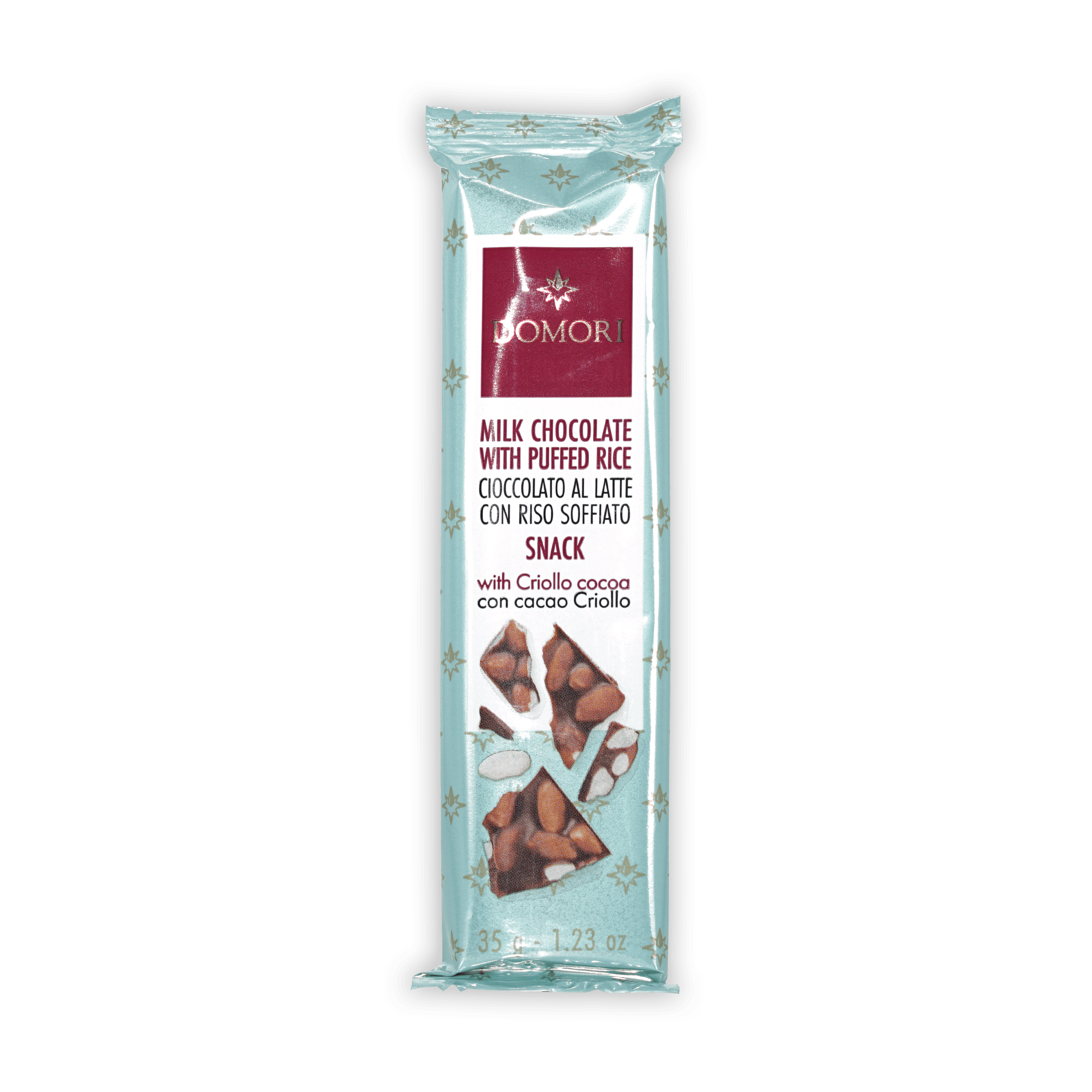 Domori Mini Bars Milk with Puffed Rice chocolate bar