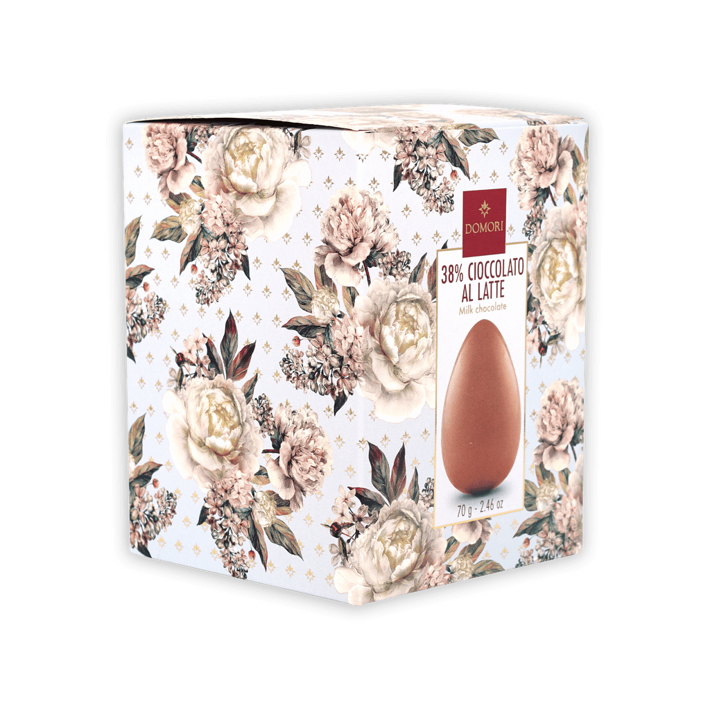 Domori 38% milk chocolate mini Easter egg in floral white box