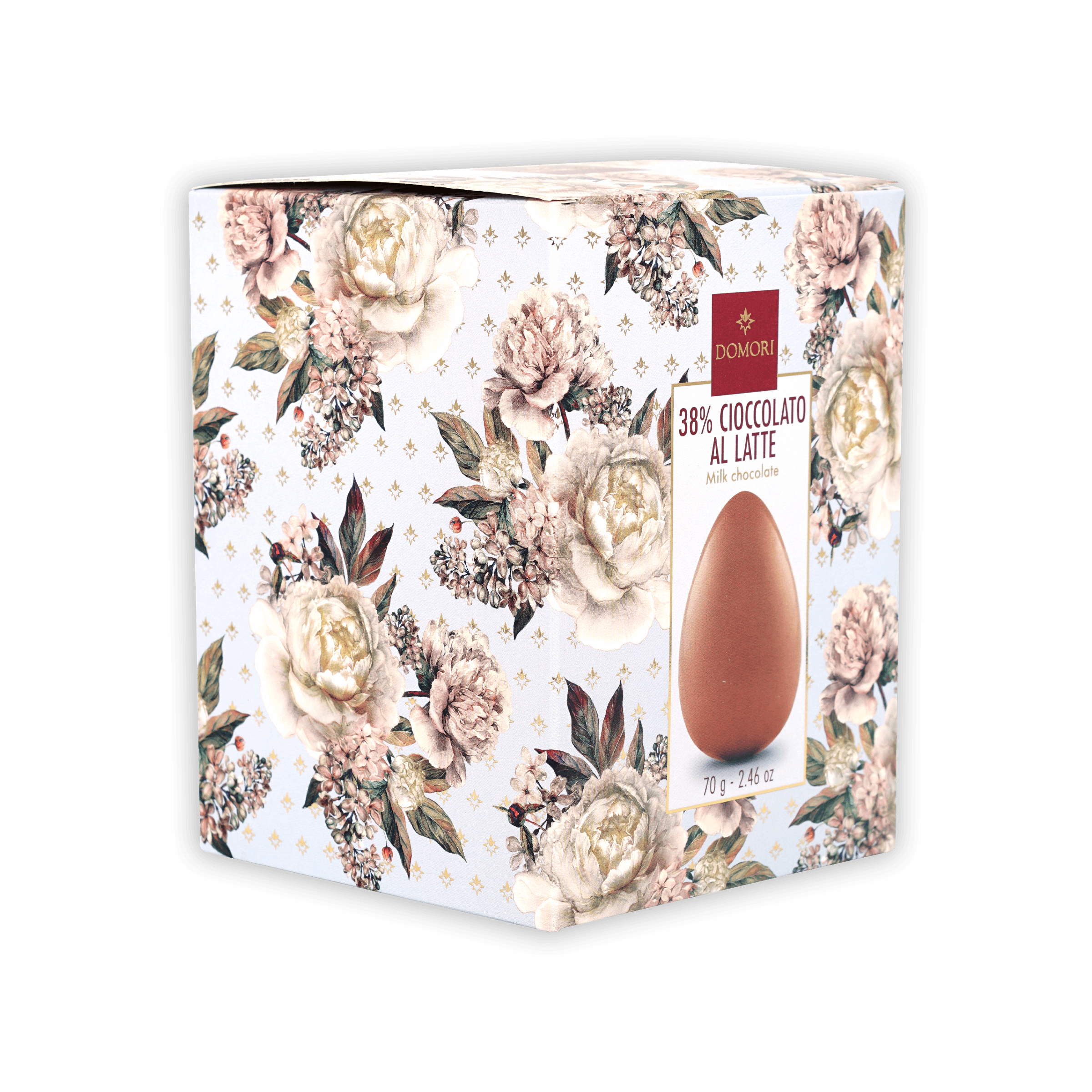 Domori 38% milk chocolate mini Easter egg in floral white box
