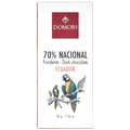 Domori Nacional Ecuador 70% dark chocolate bar with macaw design