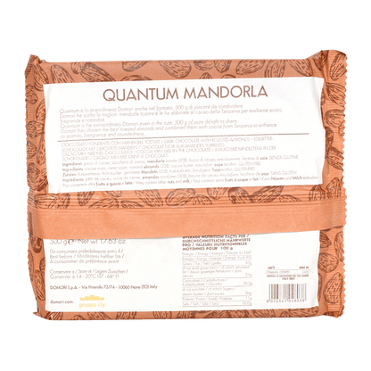 Domori Quantum Dark Chocolate and Whole Almonds 68% (500g)