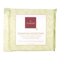 Domori Quantum white chocolate slab with whole salted pistachios in green foil