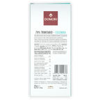 Domori Trinitario Colombia 70% white rectangular chocolate bar wrapper