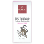 Domori Trinitario Madagascar 70% dark chocolate with lemur illustration