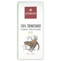 Domori Trinitario Peru 70% dark chocolate bar with leopard packaging