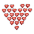 Domori Criollo Hearts 70% red foil-wrapped chocolate candies, 24 pcs