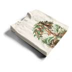 Vintage Cocoa Tree Tee: white cotton t-shirt with botanical cocoa tree print
