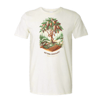 Vintage Cocoa Tree Tee: cream cotton t-shirt with chocolate tree illustration