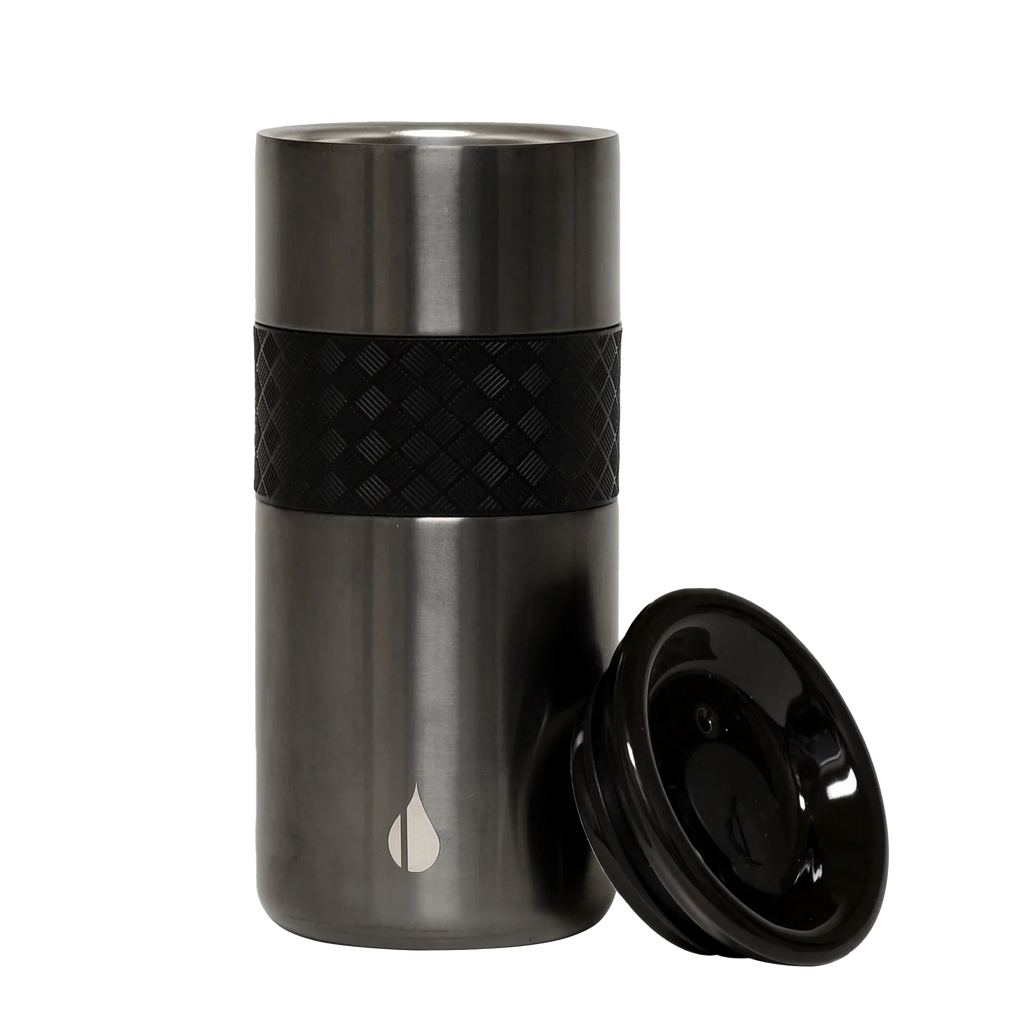 Bar & Cocoa Artisan Mug 16 oz sleek matte black stainless steel travel mug