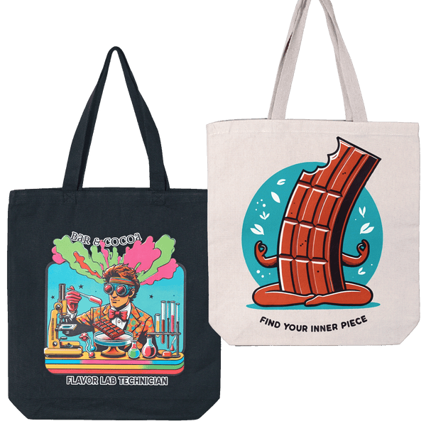 Eco Friendly Chocolate Fan Canvas Tote Bag Find Peace – Bar & Cocoa