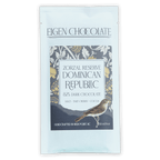 Eigen Dark Chocolate Dominican Republic 82% bar in white foil wrapper