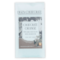 Eigen 70% dark chocolate bar with orange oil in light blue foil