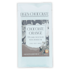 Eigen 70% dark chocolate bar with orange oil in light blue foil