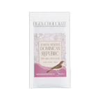 Eigen Chocolate white pouch, Zorzal Reserve Dominican Republic 50% milk chocolate, floral pattern with a bird, 50g