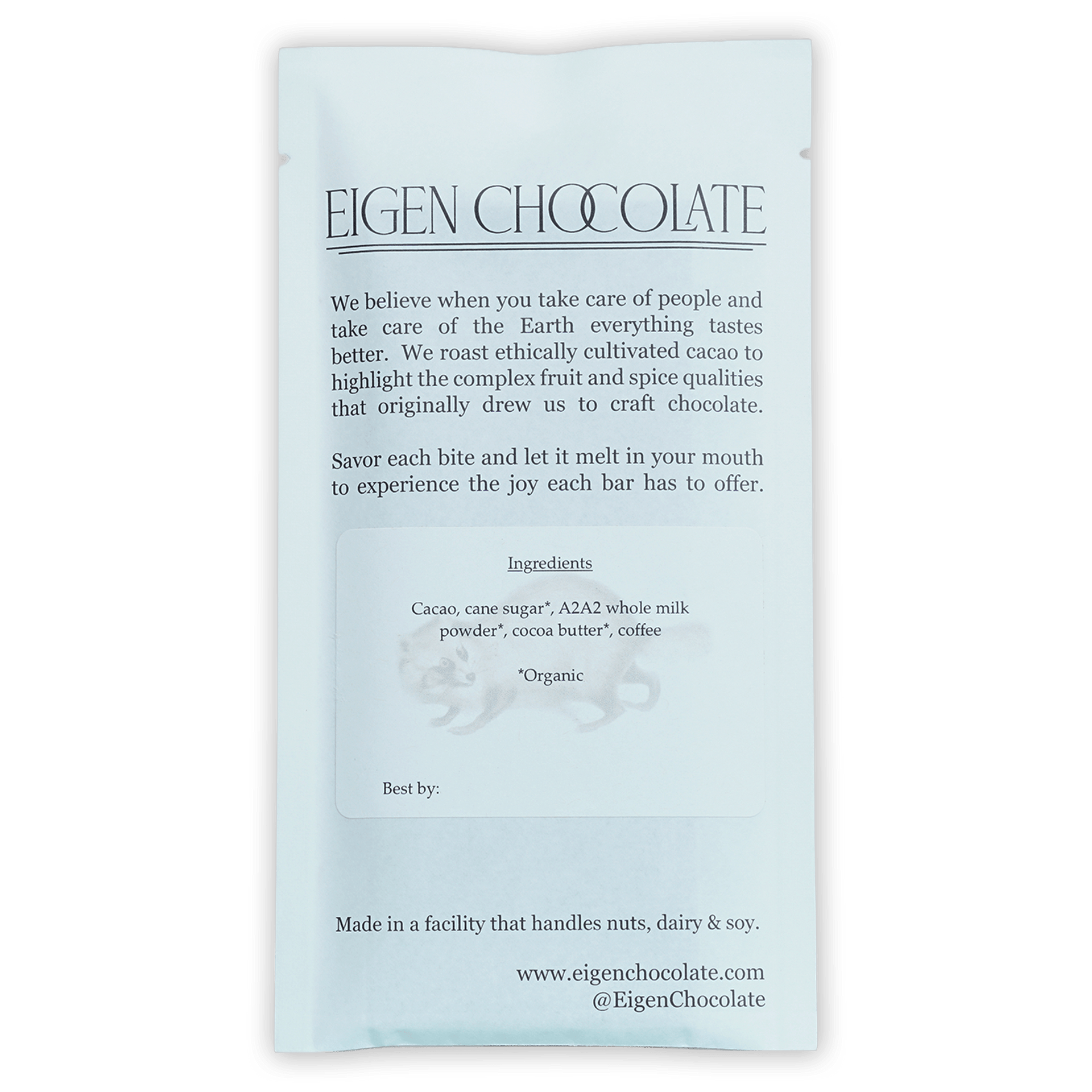 Eigen Milk Chocolate Vignette Mocha 55% single-serve package