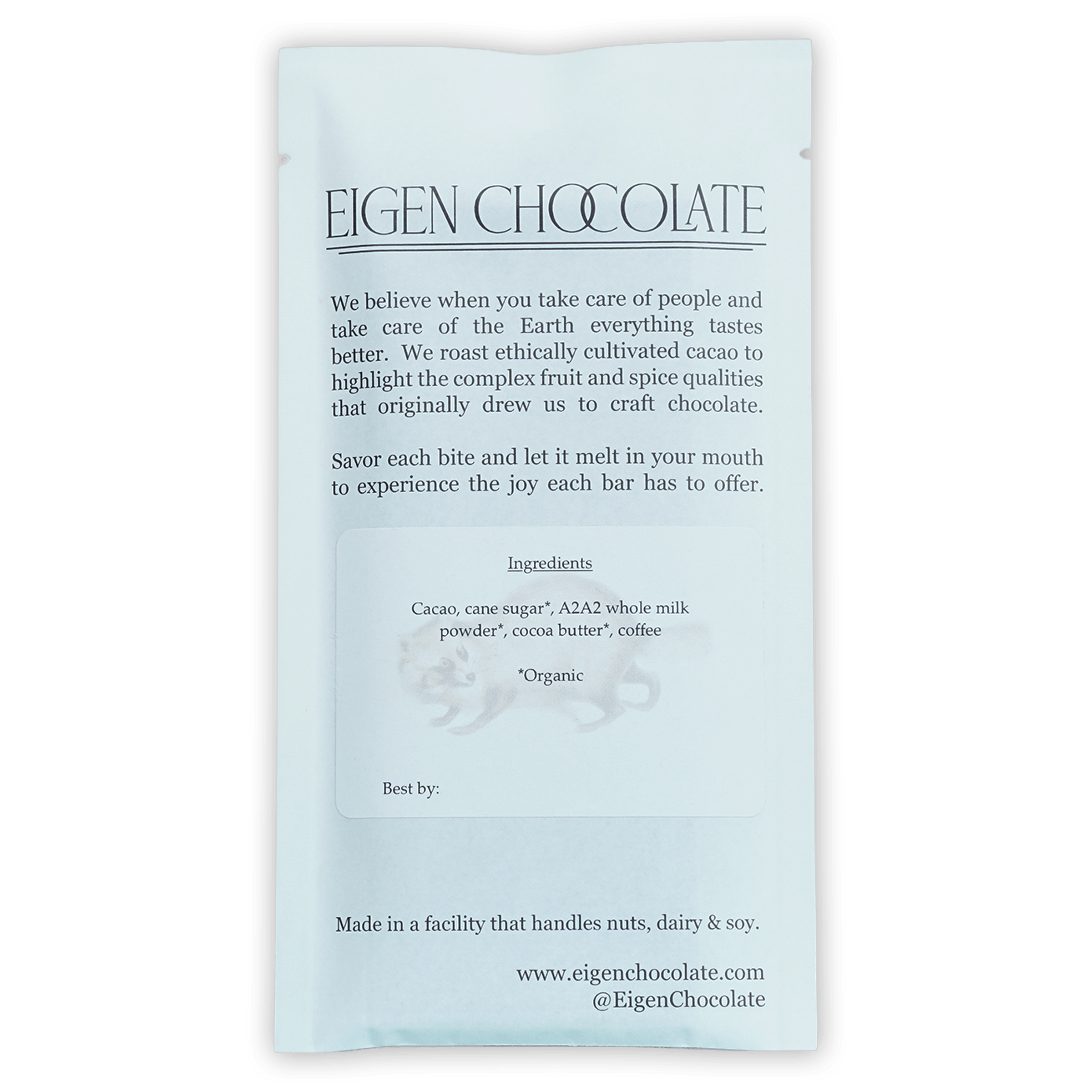 Eigen Milk Chocolate Vignette Mocha 55% single-serve package