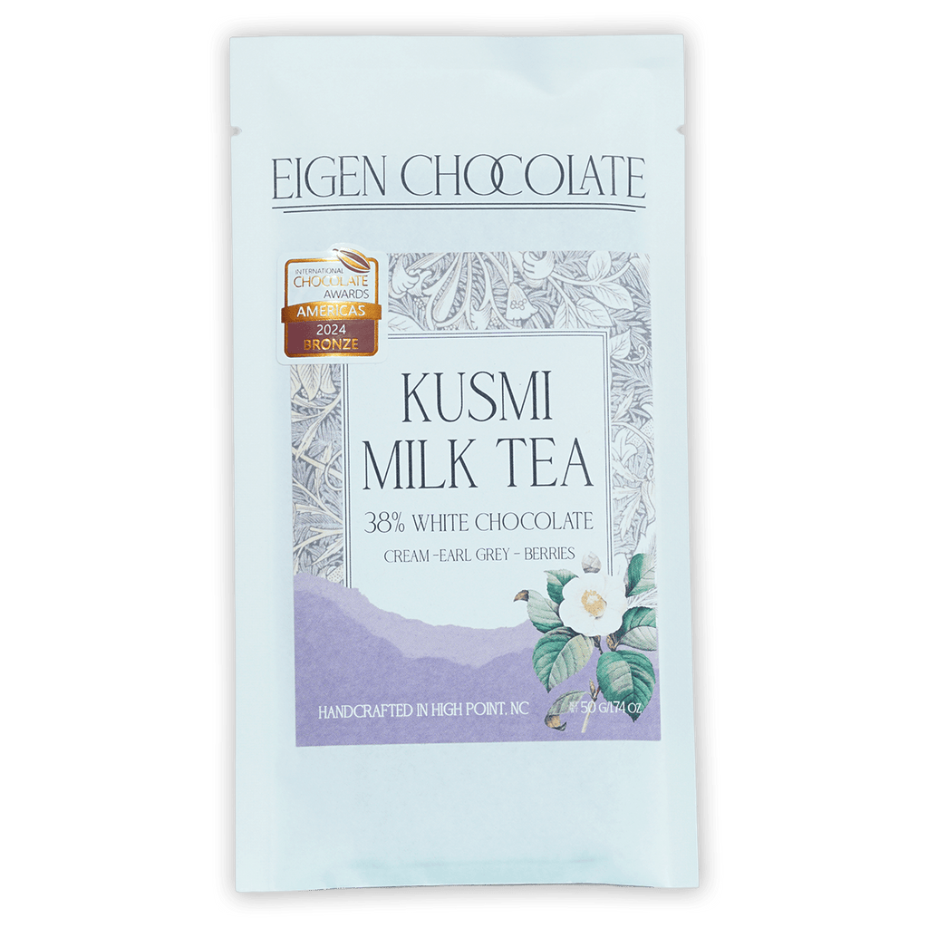 Eigen White Chocolate w/ Kusmi Tea 38% milk tea in blue pouch