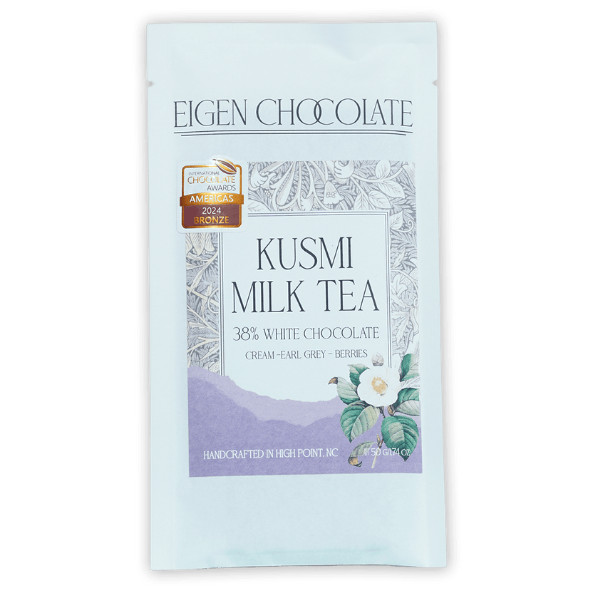 Eigen White Chocolate w/ Kusmi Tea 38% milk tea in blue pouch