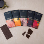 Five Firetree bars with broken chocolate pieces.