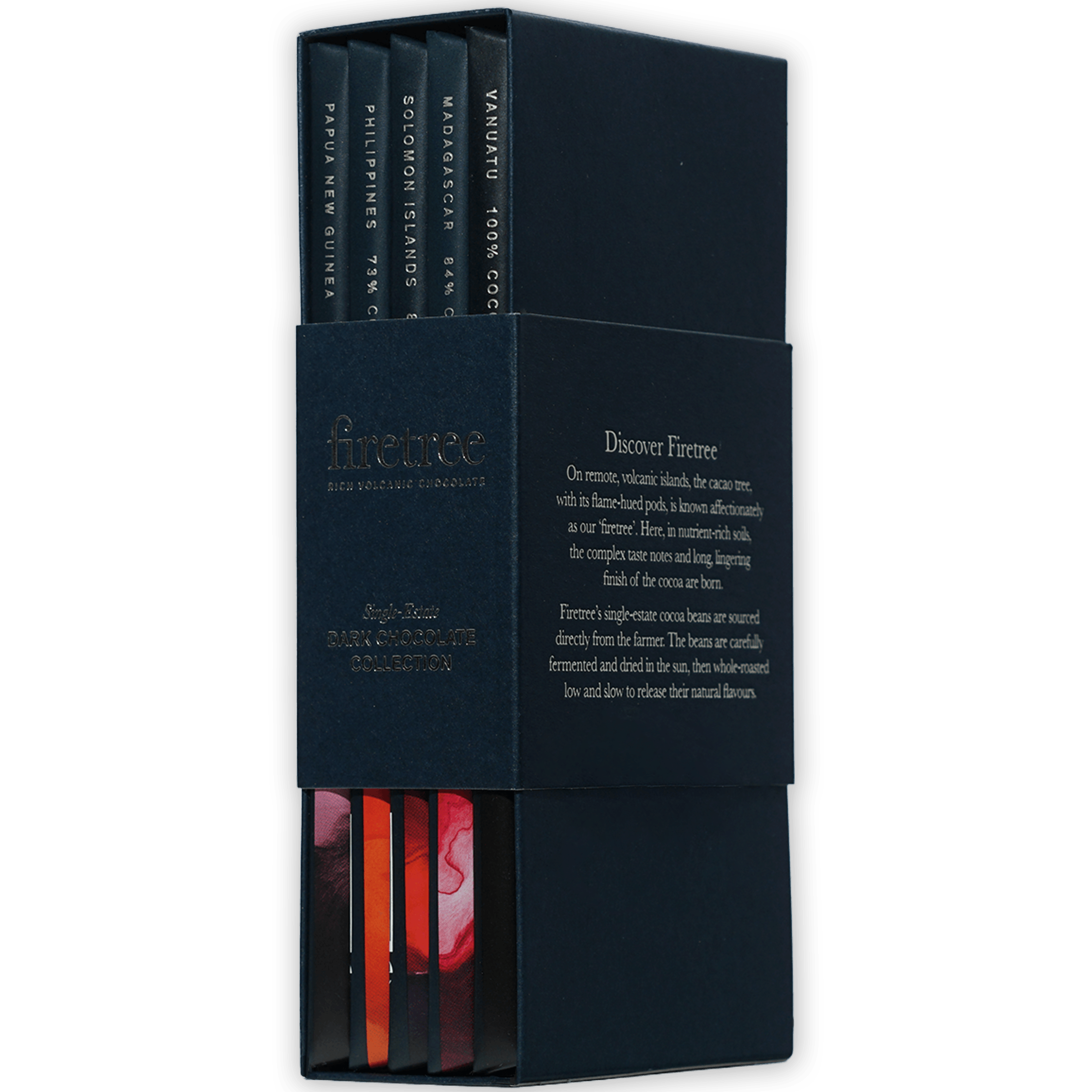 Firetree Dark Chocolate Gift Collection box with colorful translucent wrappers