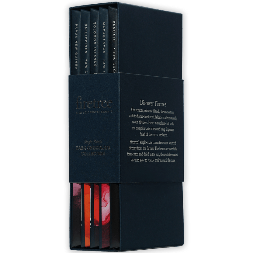 Firetree Dark Chocolate Gift Collection box with colorful translucent wrappers