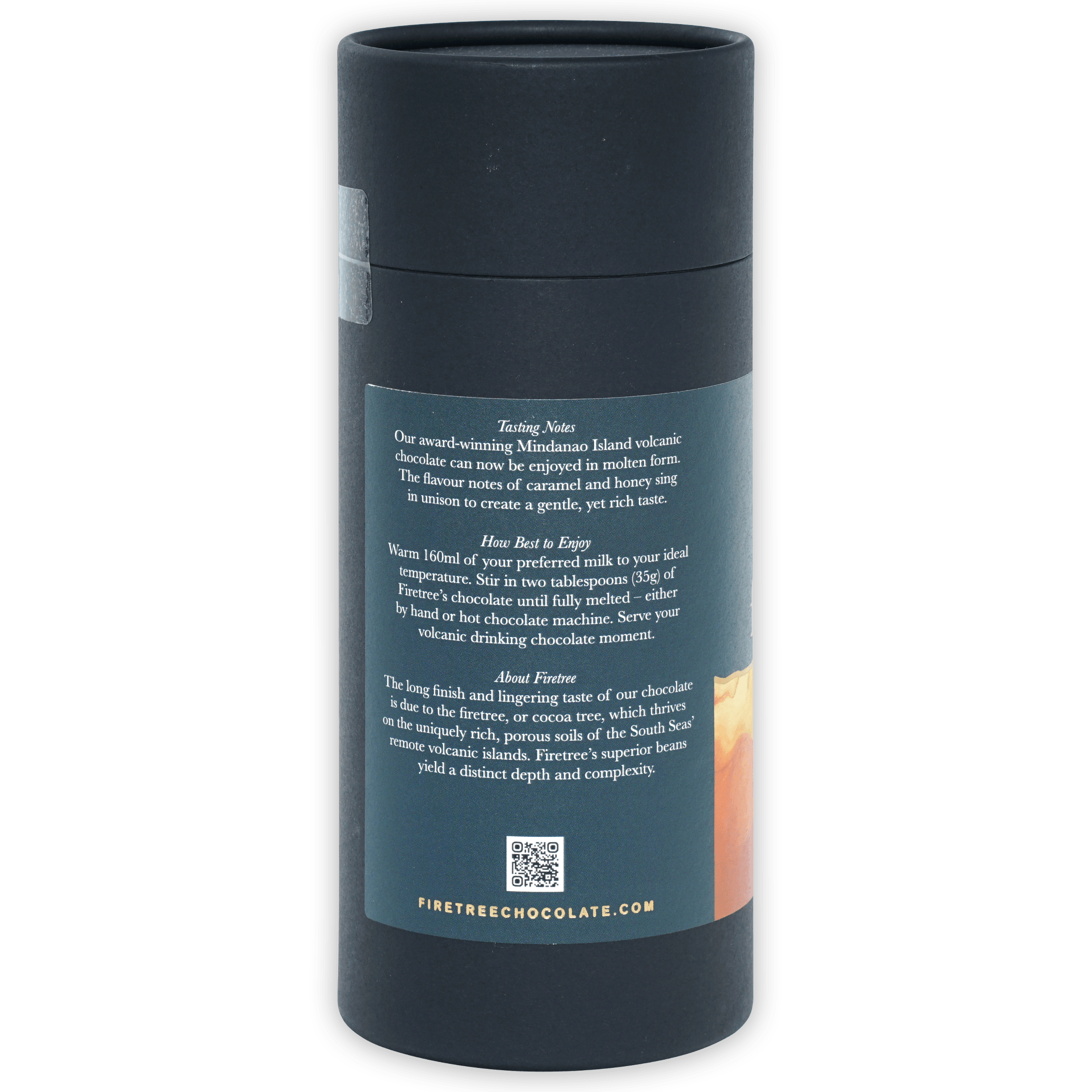 Firetree Drinking Chocolate Philippines 73% dark gray tube packaging
