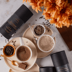 Firetree rich volcanic hot cocoa in black cylindrical container