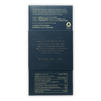 Firetree Mik & Dark Chocolate back wrapper, dark blue matte with embossed text