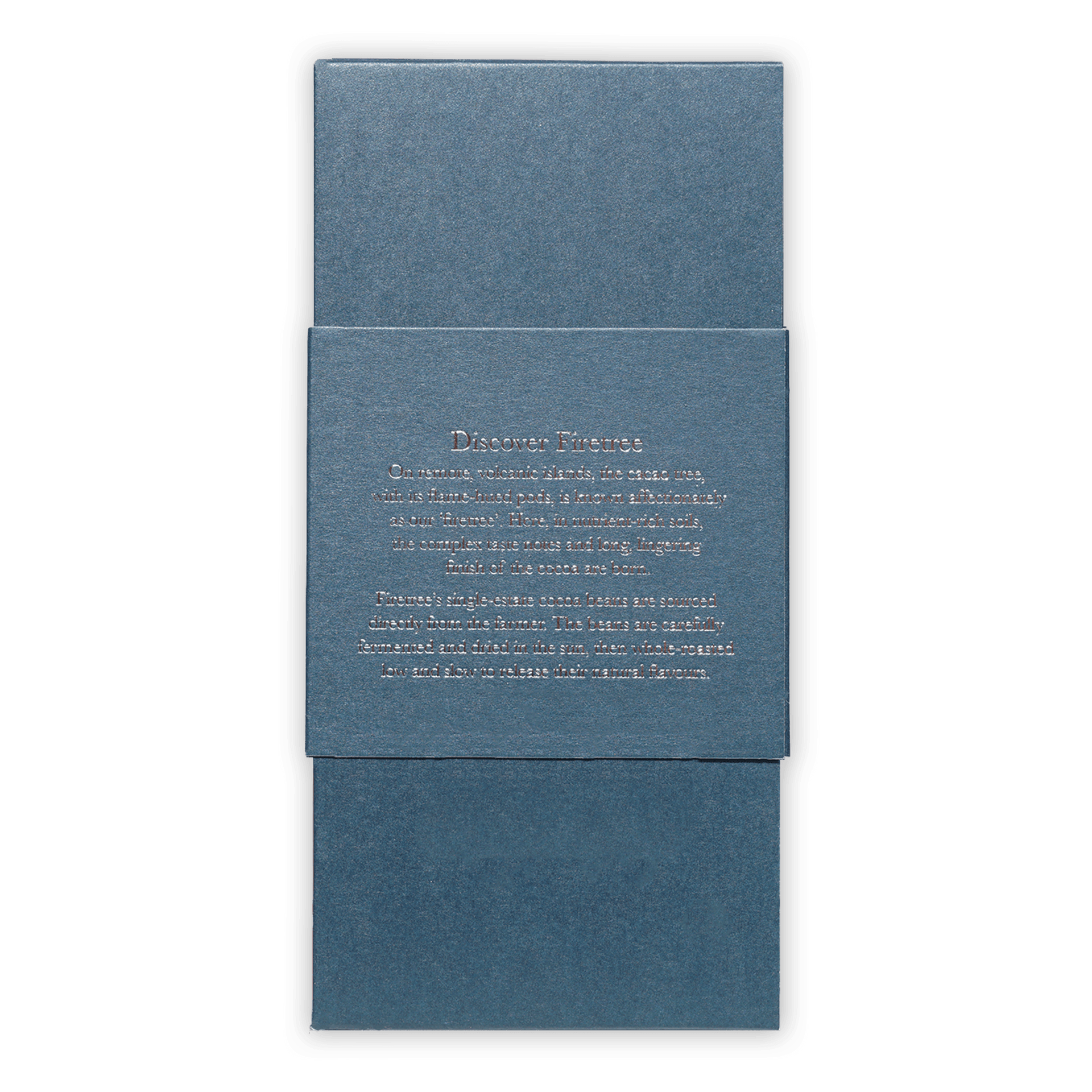 Matte blue textured Firetree Mik & Dark Chocolate Gift Collection packaging