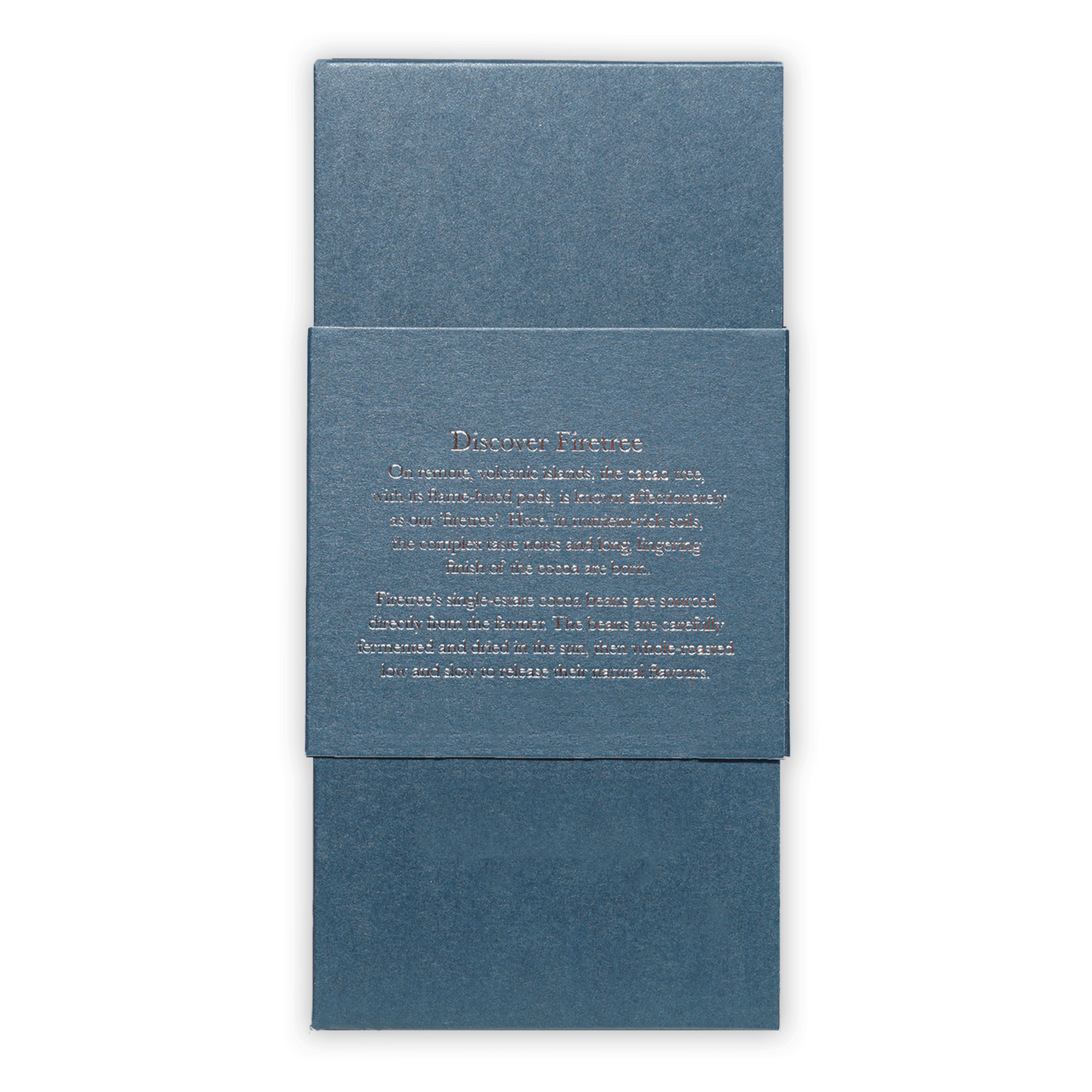 Matte blue textured Firetree Mik & Dark Chocolate Gift Collection packaging