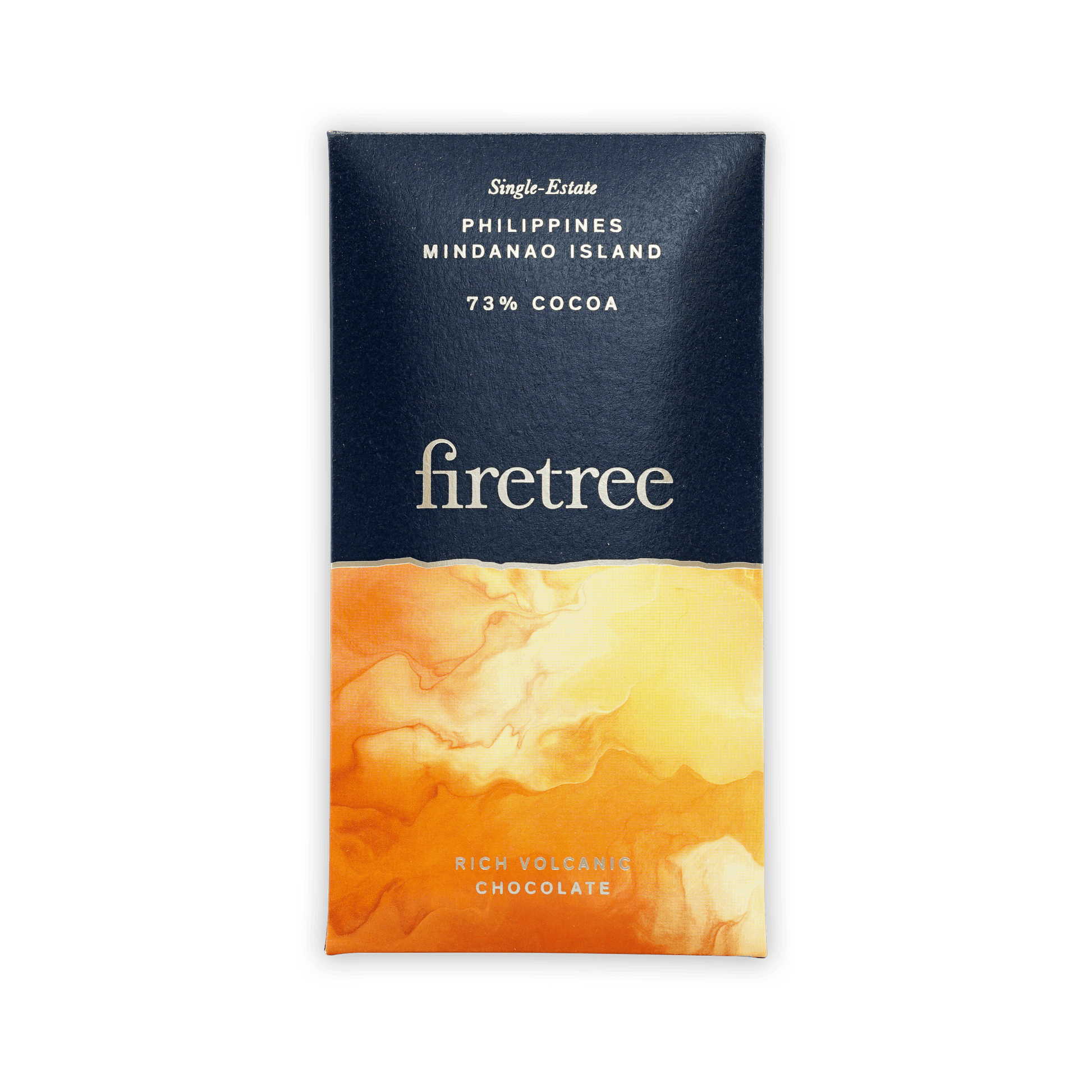 Firetree Mini Chocolate Bars Mindanao Island 73% dark blue orange wrapper
