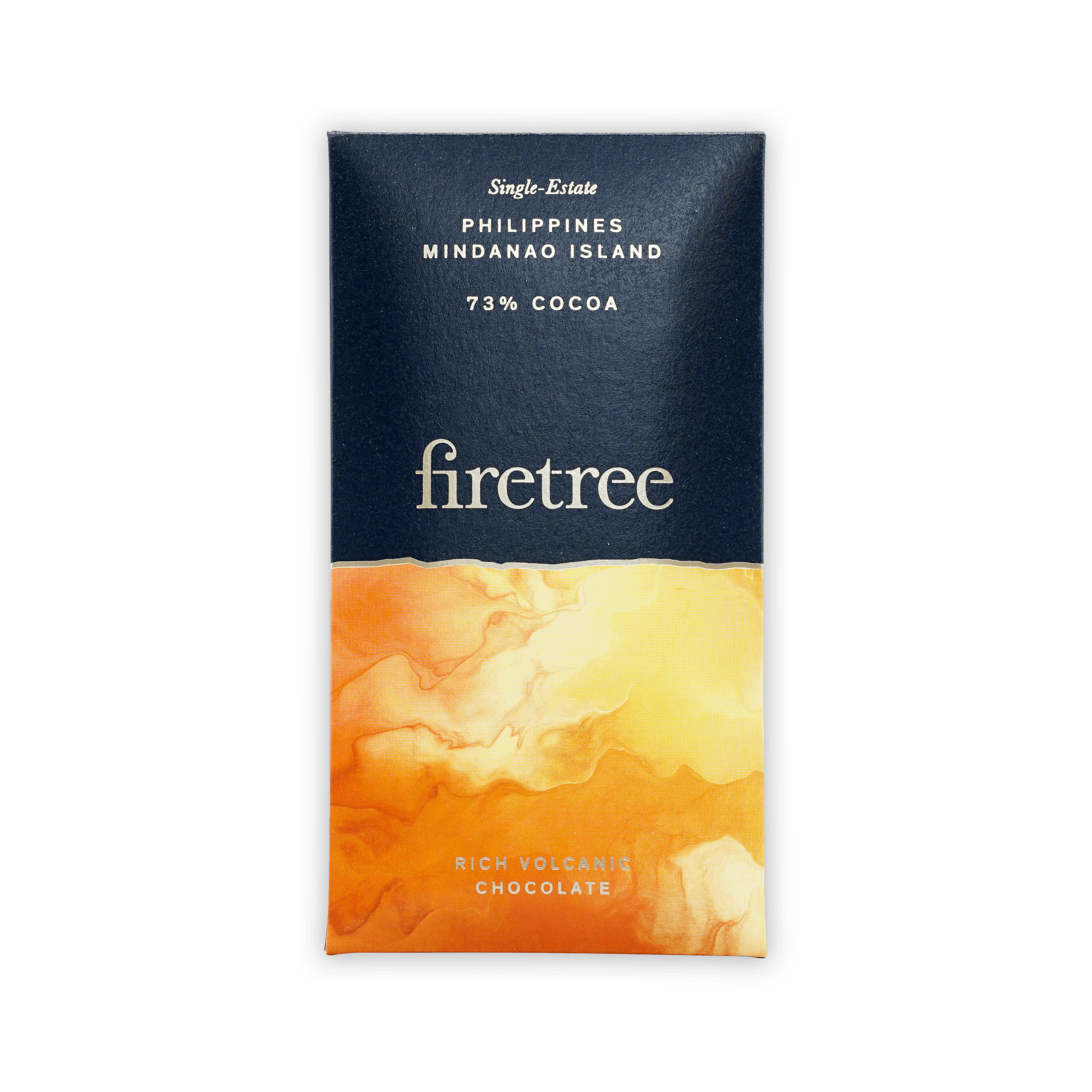 Firetree Mini Chocolate Bars Mindanao Island 73% dark blue orange wrapper
