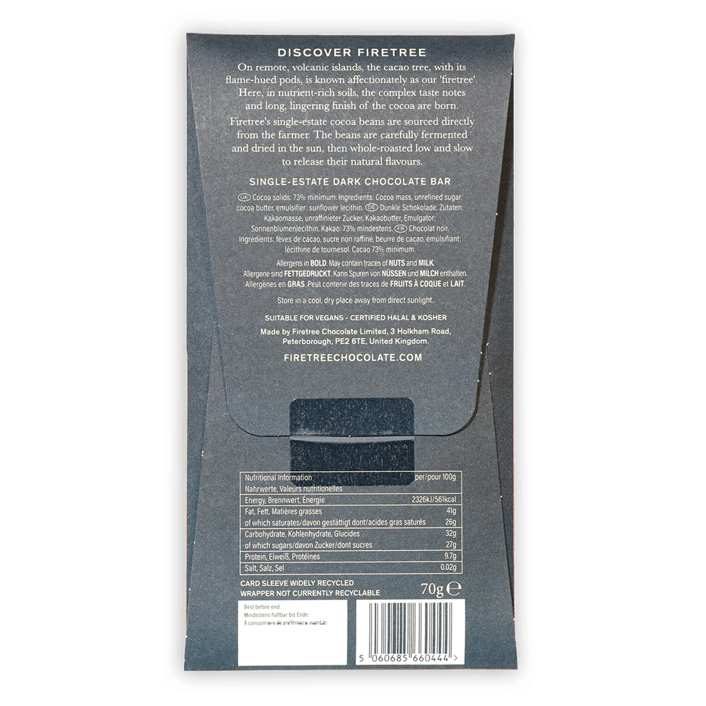 Firetree Philippines Mindanao Island 73% dark chocolate bar wrapper