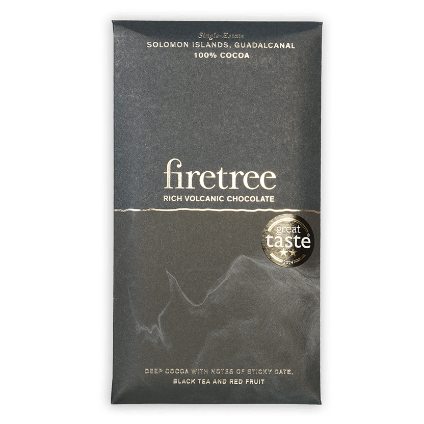 Firetree Solomon Island Guadalcanal 100% volcanic chocolate bar wrapper