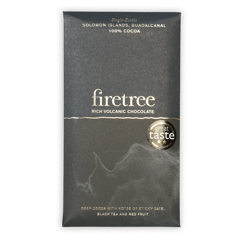 Firetree Solomon Island Guadalcanal 100% volcanic chocolate bar wrapper