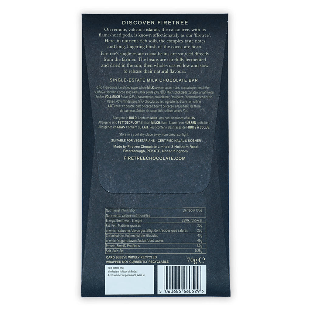 Firetree Solomon Islands Guadalcanal Milk 40% chocolate bar wrapper