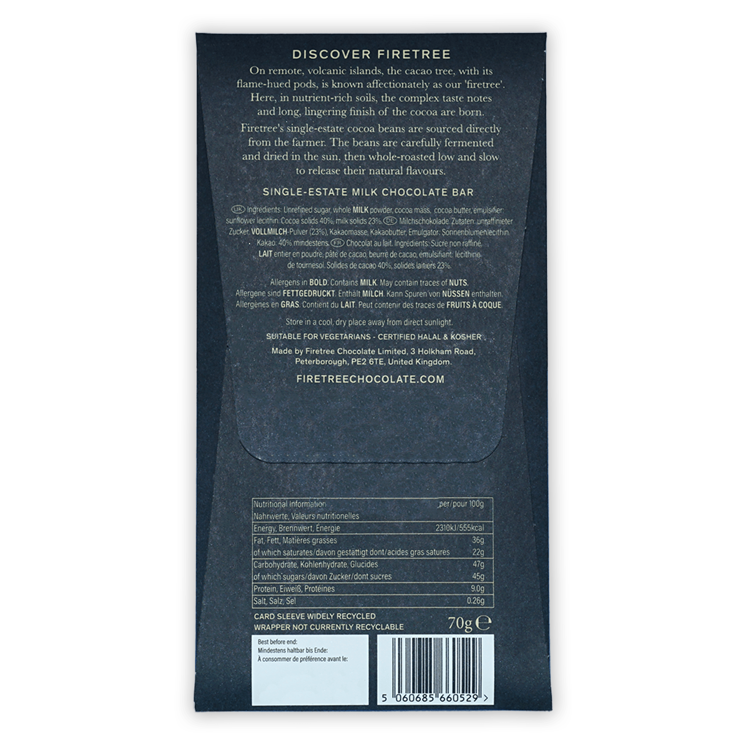 Firetree Solomon Islands Guadalcanal Milk 40% chocolate bar wrapper