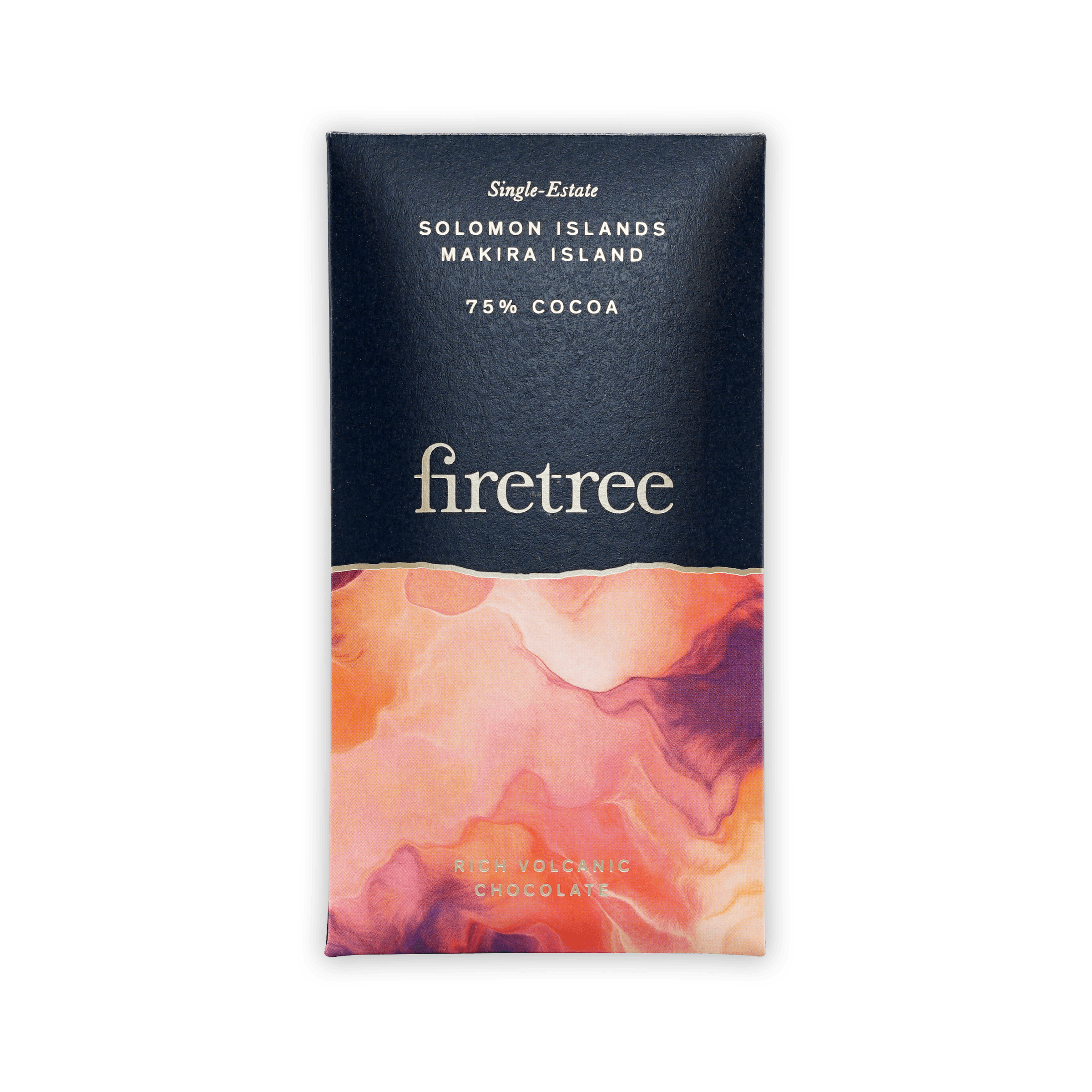 Firetree Mini Chocolate Bars Makira Island 75% dark blue orange wrapper