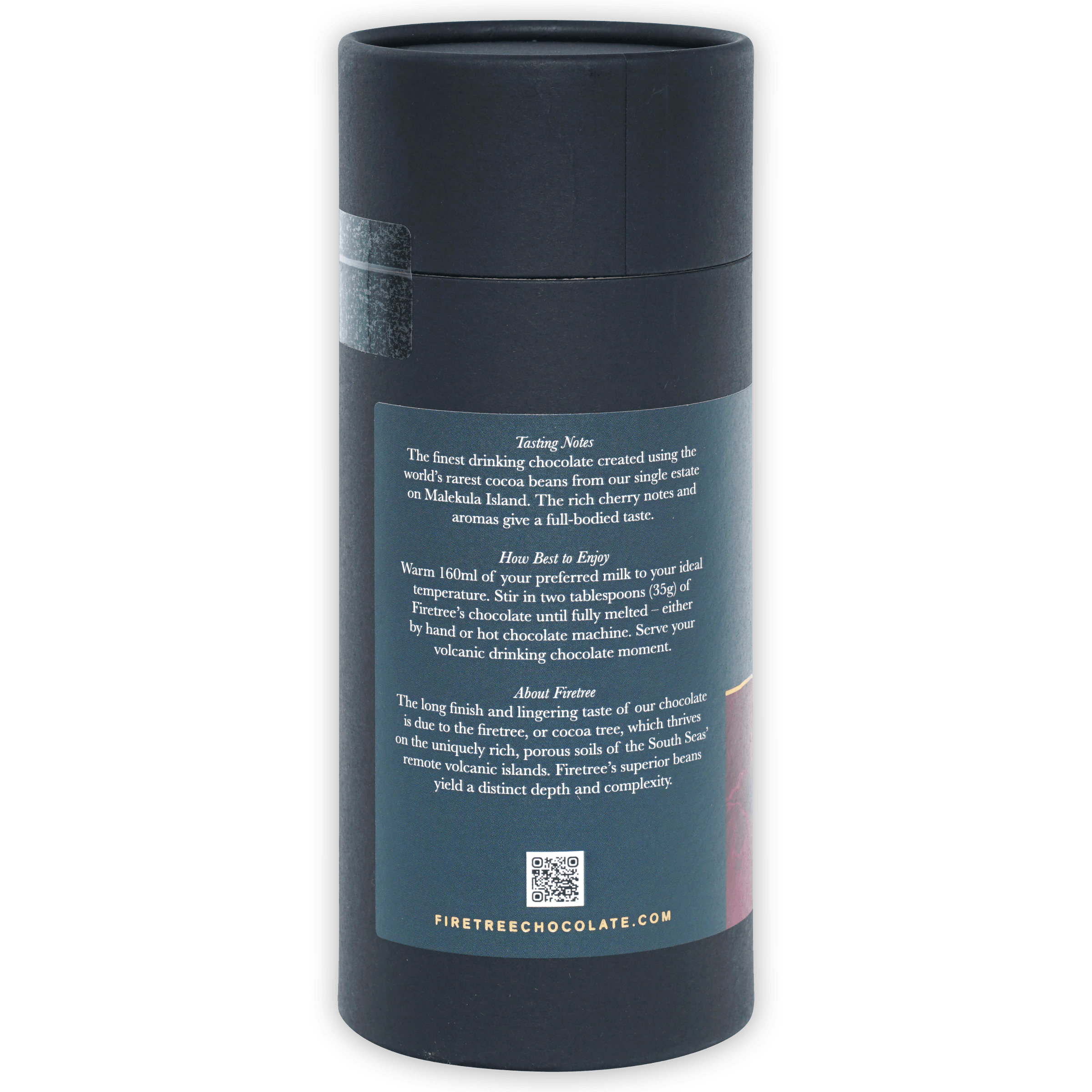 Firetree Vanuatu Malekula 72% dark gray matte tube with tasting notes