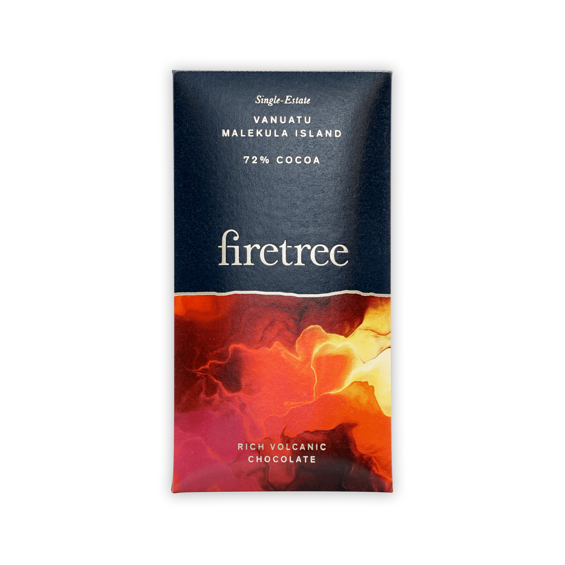 Firetree Mini Melekula Island 72% dark chocolate bar wrapper