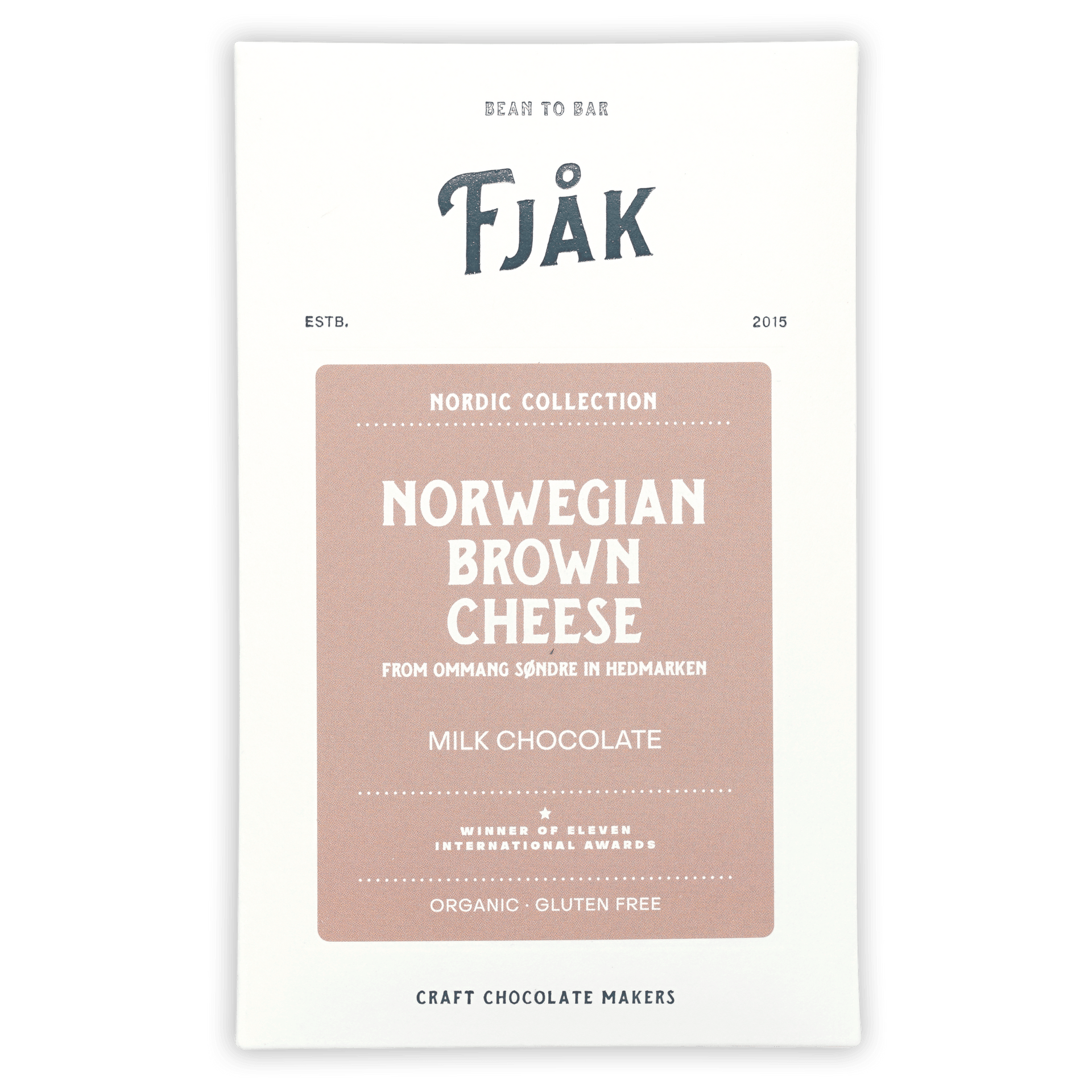 Fjåk Brown Cheese Milk Chocolate 45% Nordic Collection bar