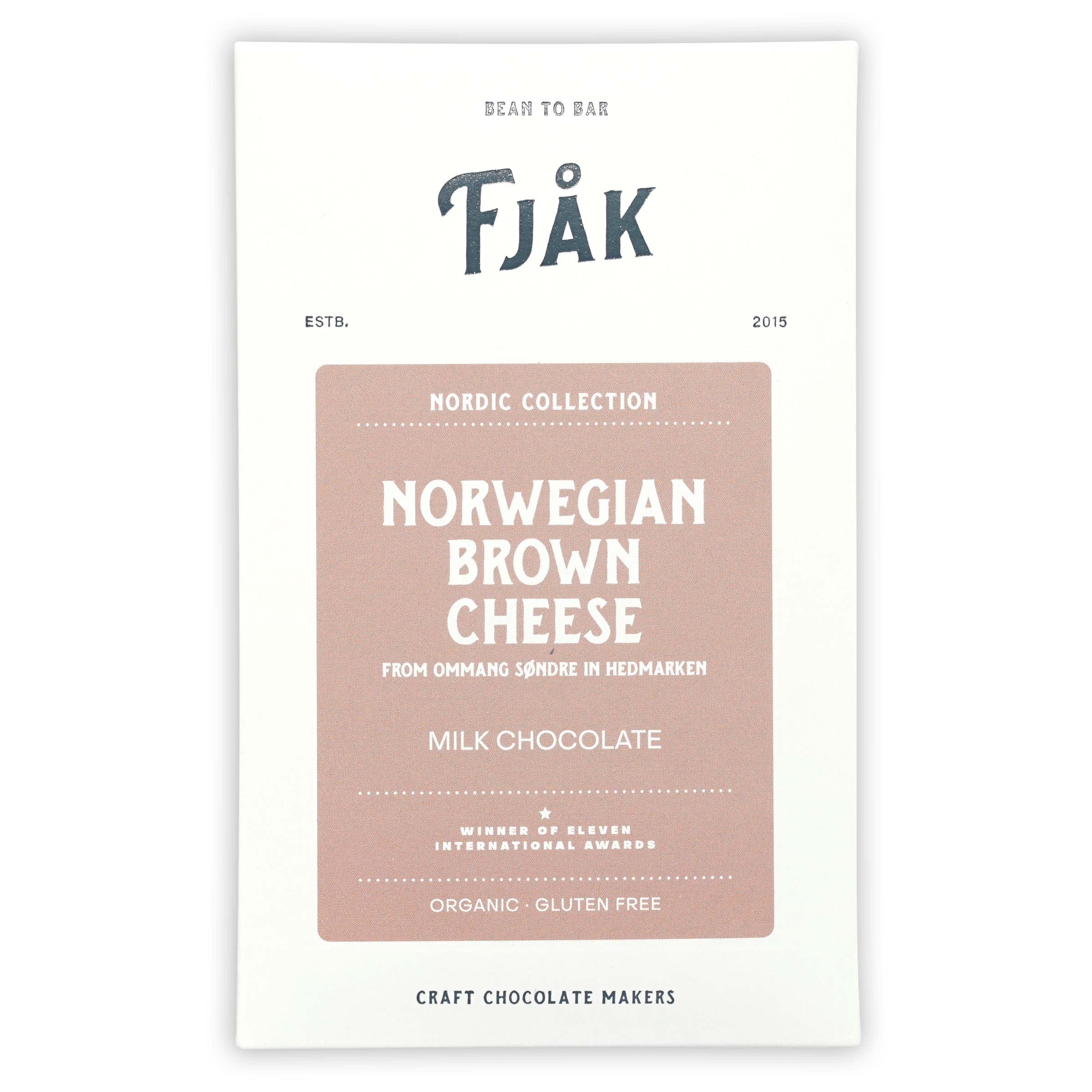 Fjåk Brown Cheese Milk Chocolate 45% Nordic Collection bar