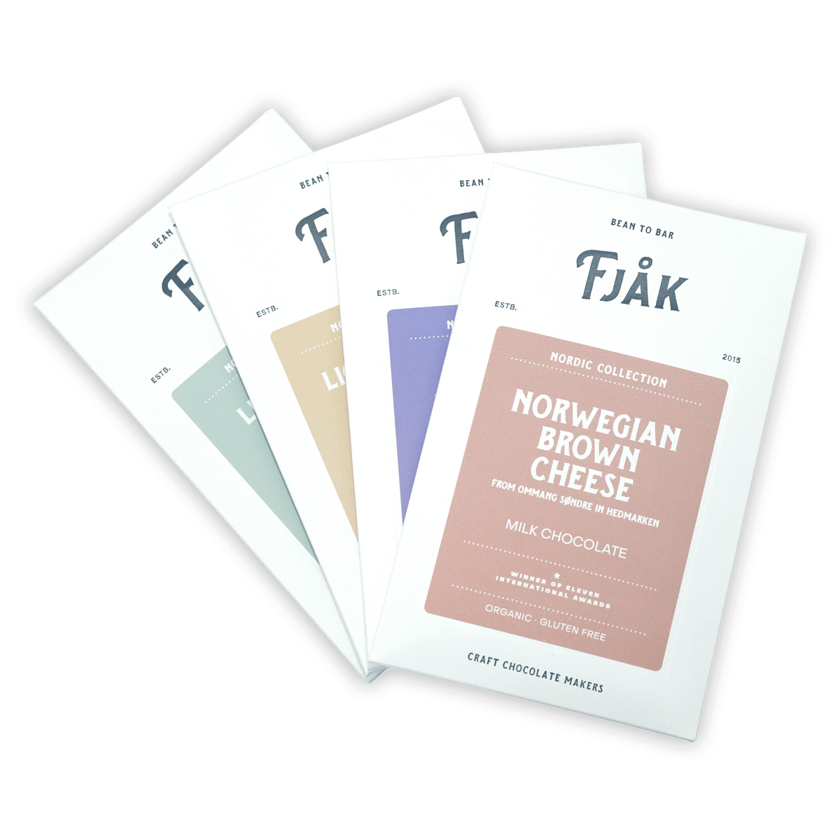 Fjåk Norwegian brown cheese milk chocolate bar from Nordic collection bundle