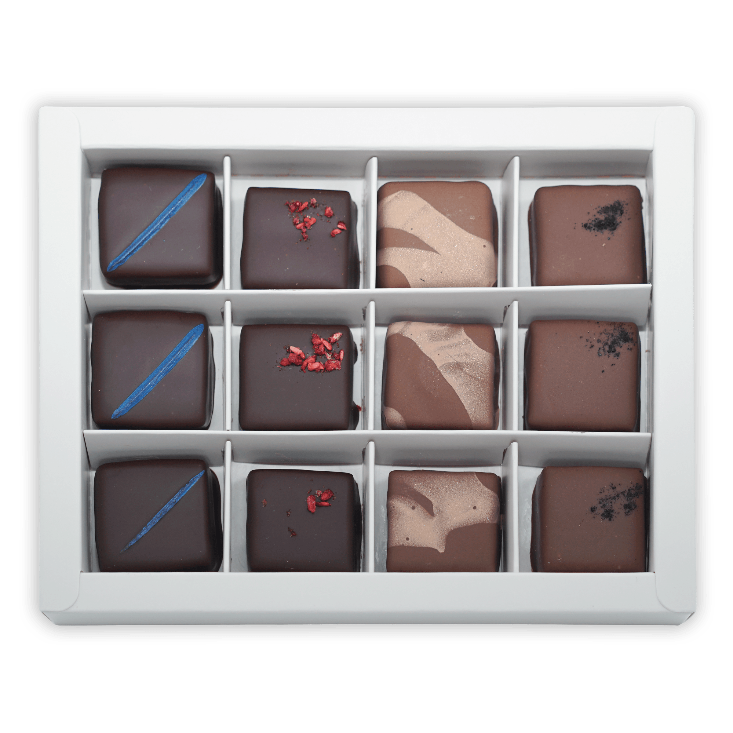 Fjåk chocolate coated mixed caramels 12 pcs box with unique truffles