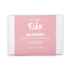 Fjåk raspberry caramels in dark chocolate, pink package, 6 pcs