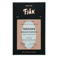 Fjåk cinnamon fermented Tanzania microlot 70% dark chocolate bar in sleek black and beige packaging explorer series