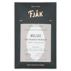 Fjåk Belize Trio Reserve microlot 70% dark chocolate bar in sleek packaging